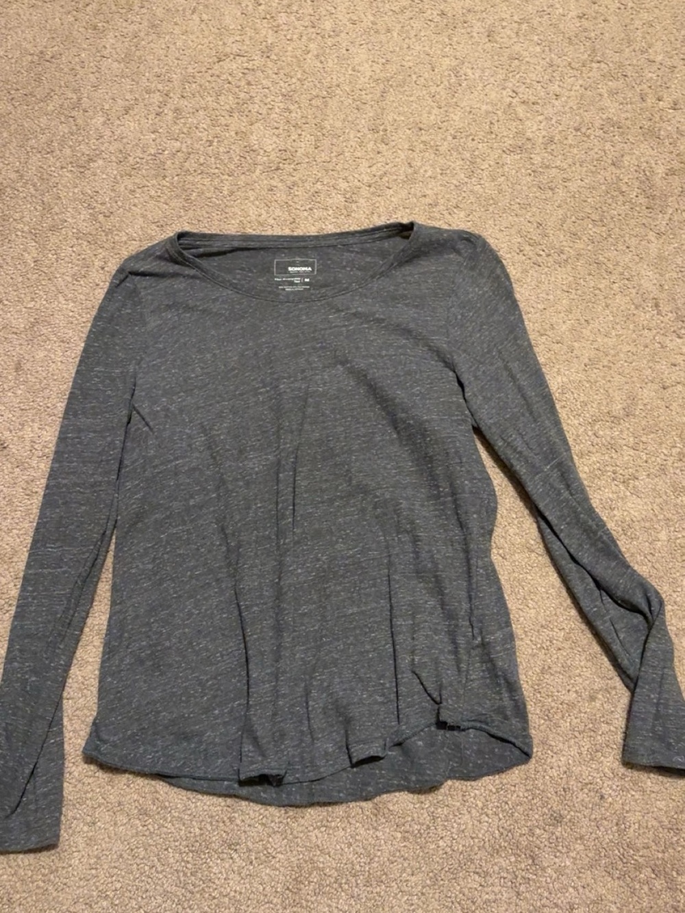 Madewell Heathered Charcoal Long Sleeve Tee